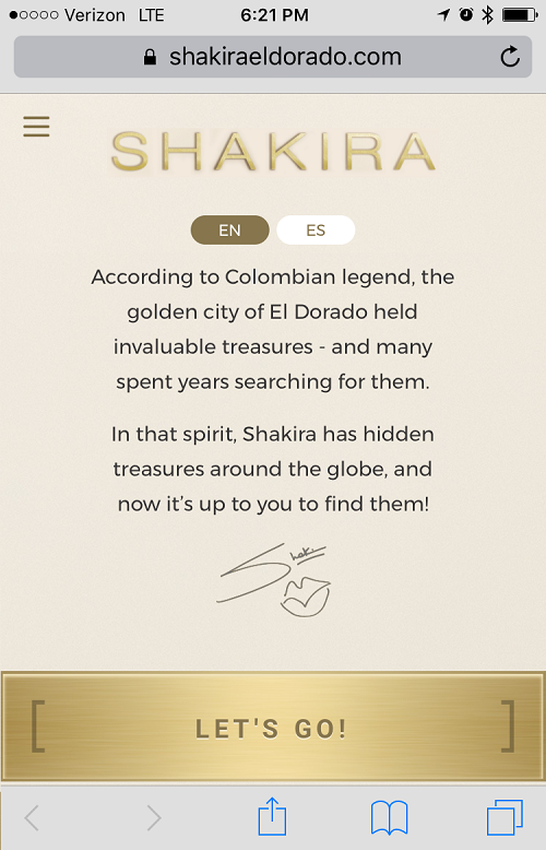 Shakira El Dorado promotion