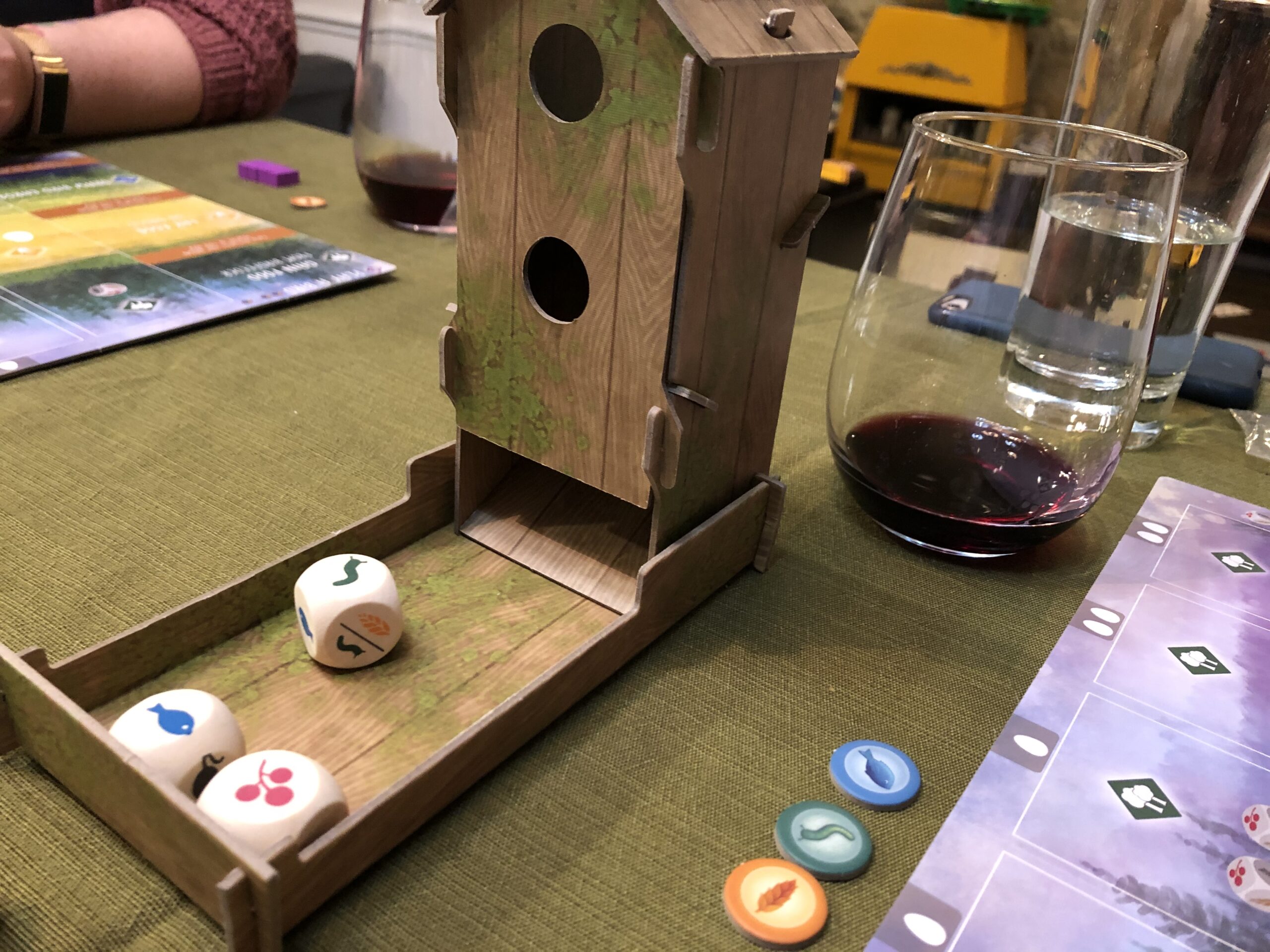 Wingspan board game's dice tower