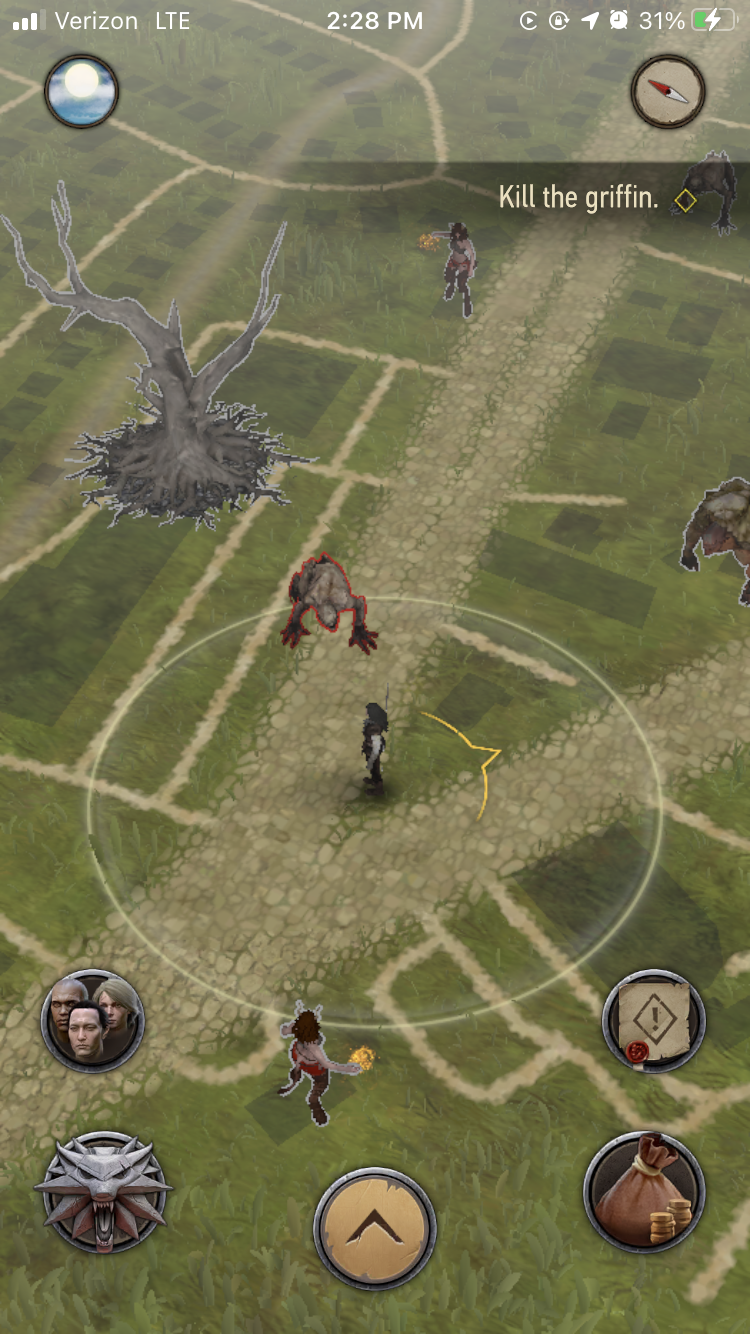 The game map The Witcher: Monster Slayer which overlays a map of the real world.