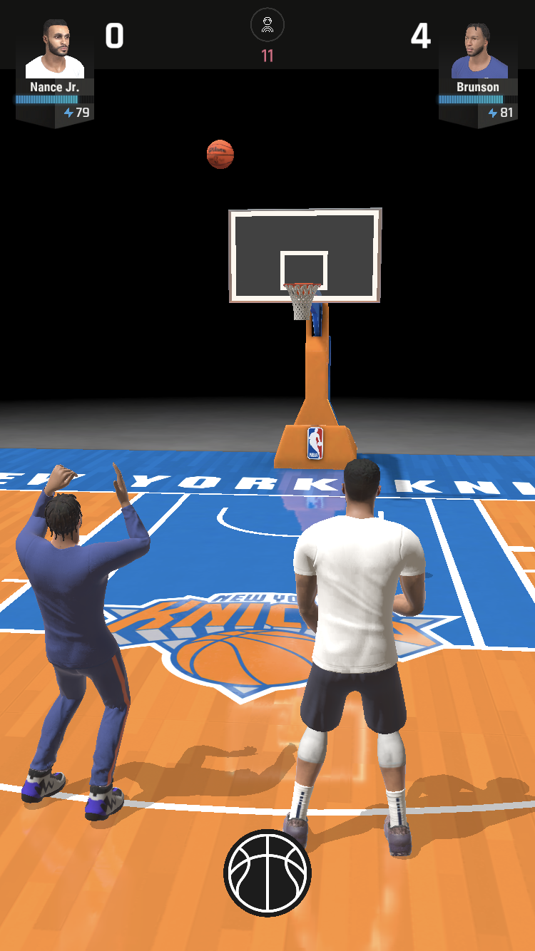 Screenshot of a mini game in NBA All World.